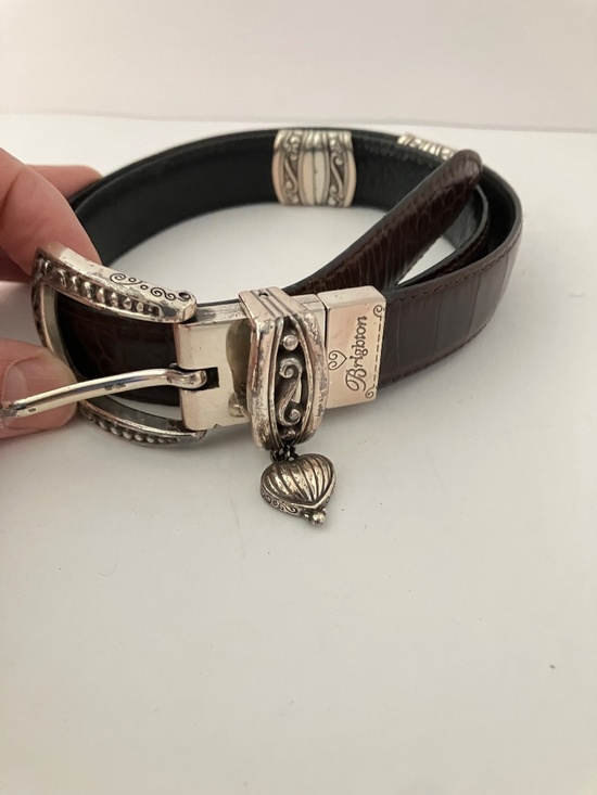 Brighton reversible belt // hinged black and brown // silver tone hardware main image 10